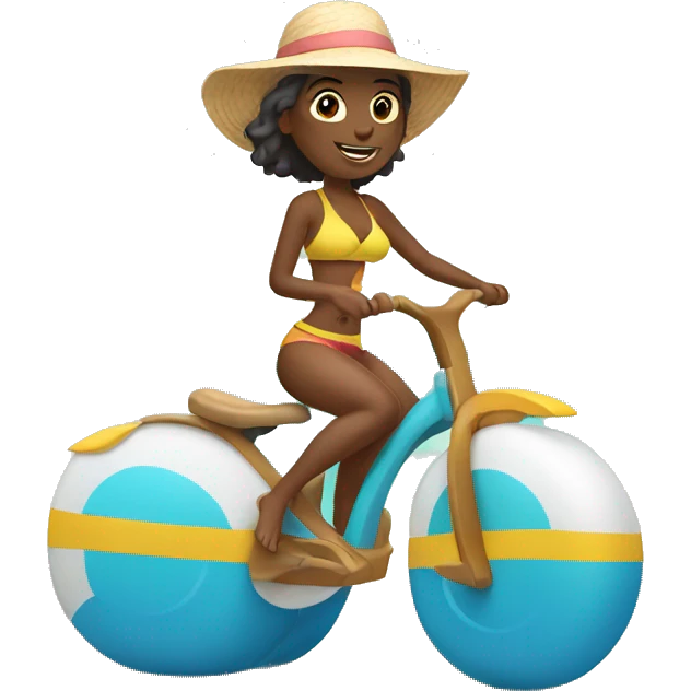 beach lady riding emoji
