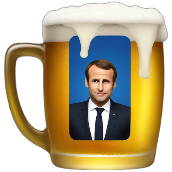 macron drink a beer emoji