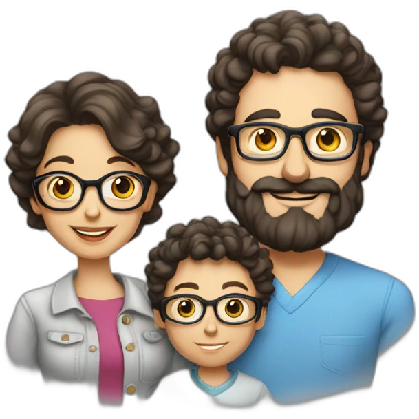 Caucasian-Mom-with-dark-curls-dad-with-beard-glasses-todler emoji