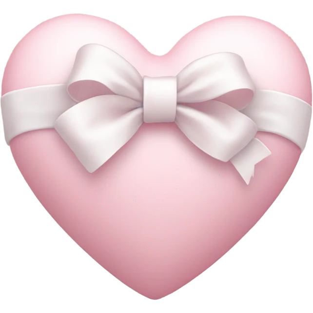 Pastel pink heart with white bow emoji