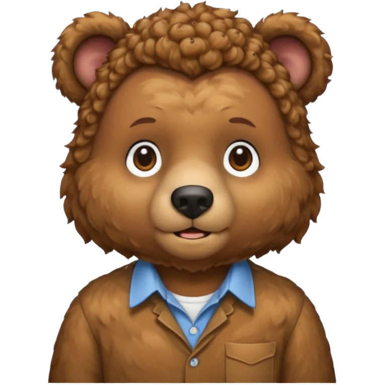 curly bear with shirt emoji