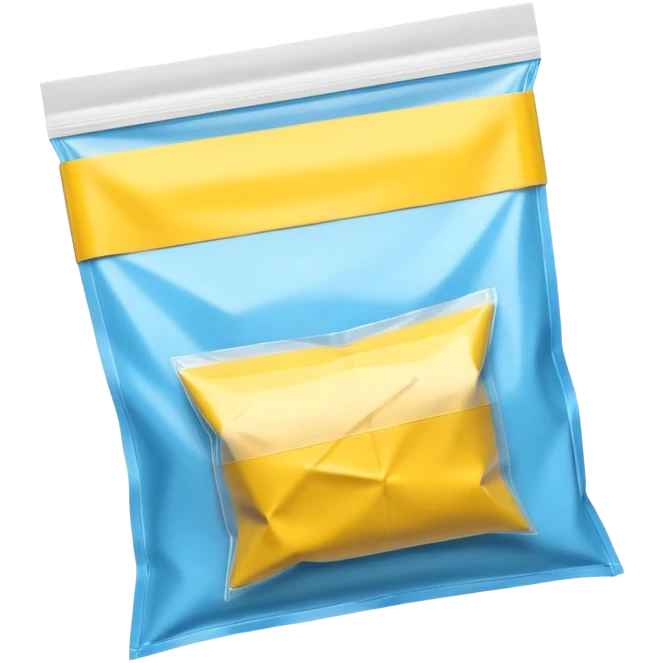 3D render of Yellow Tape inside a clear plastic evidence bag, sterile lighting, forensic crime scene aesthetic, plastic reflection. emoji