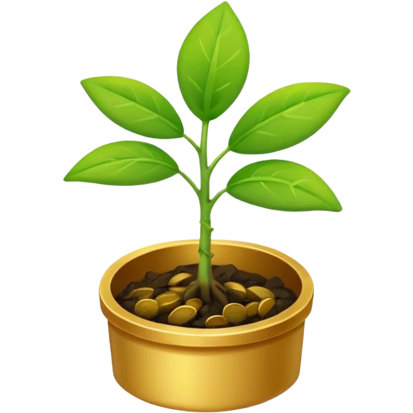 plant sprouting from a coin emoji