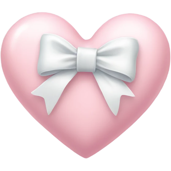 Pastel pink heart with white bow emoji