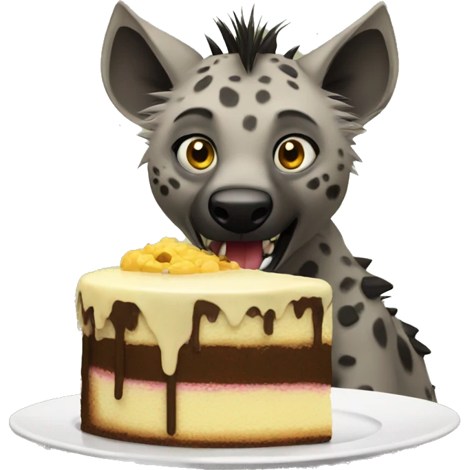 Hyena eating cake emoji