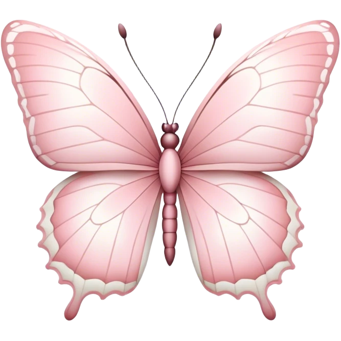 Powder Pink and white butterfly emoji