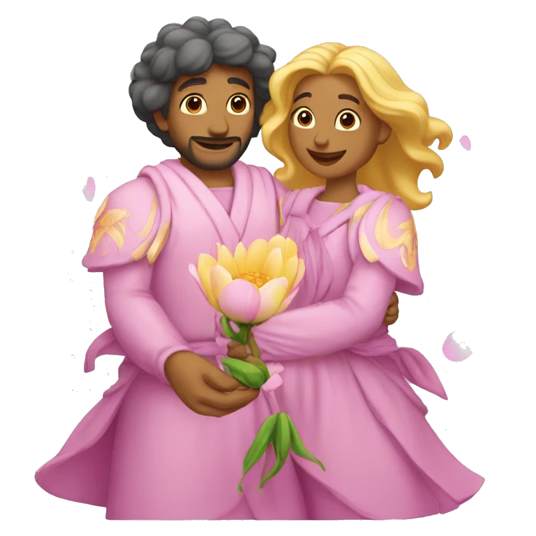 duas mãos segurando uma flor de lótus emoji