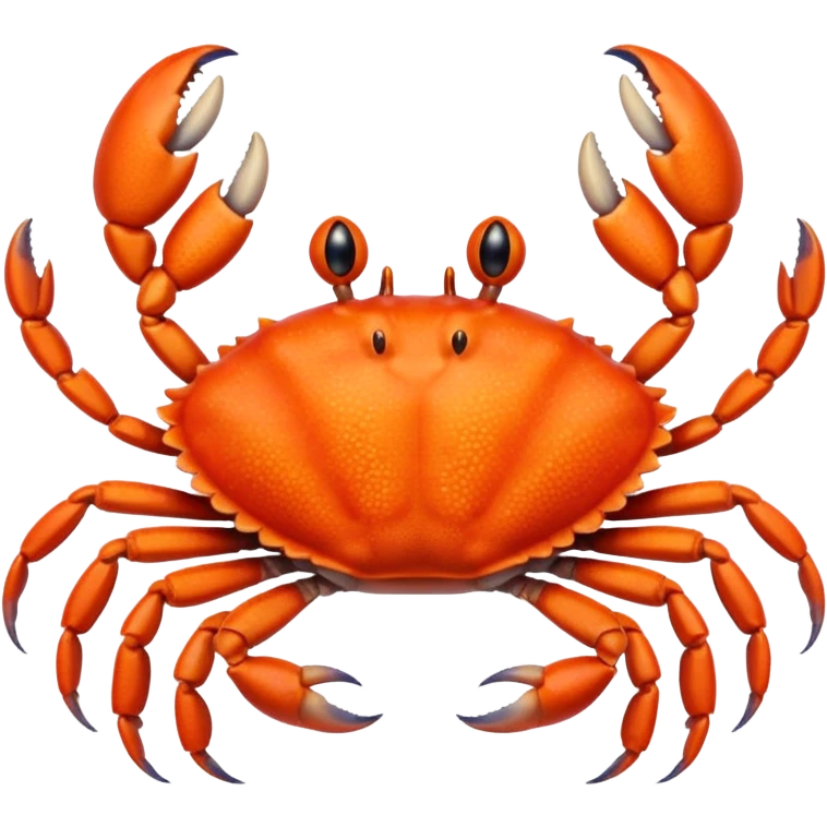 A cheerful crab with its claws up, ready for a beach day. emoji