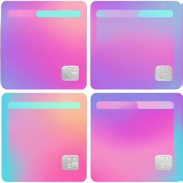 Vaporwave color themed credit card emoji, DO NOT INCLUDE NUMBERS OR TEXT emoji