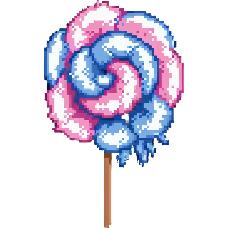 fluffy pastel pink cotton candy on a paper stick, swirling cloud-like texture, fluffy, not stringy or messy emoji