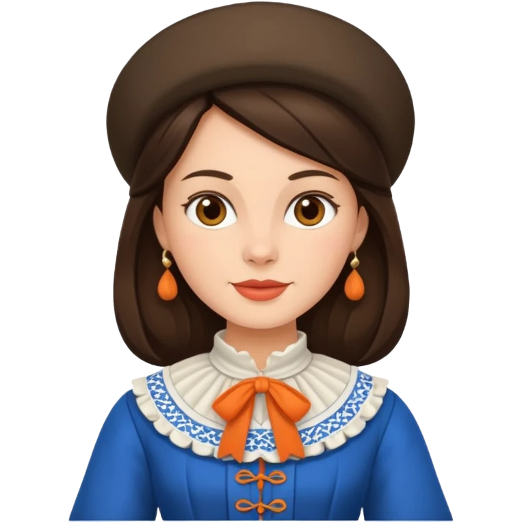 brunette woman with traditional dutch clothing emoji