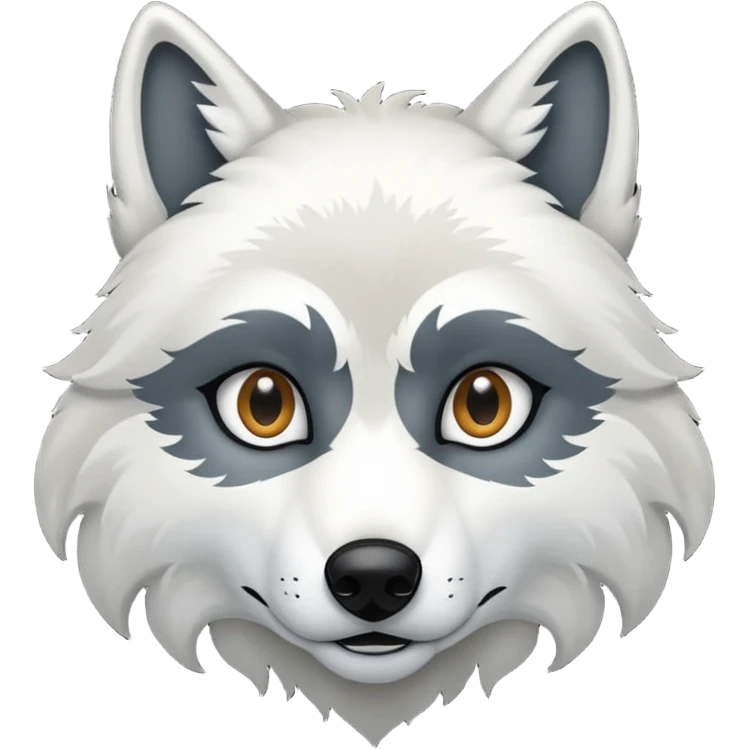 Génère moi un loup blanc emoji