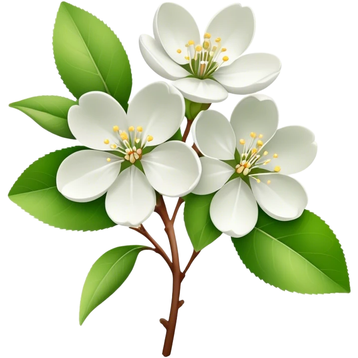 single Apple blossom, straight stem emoji