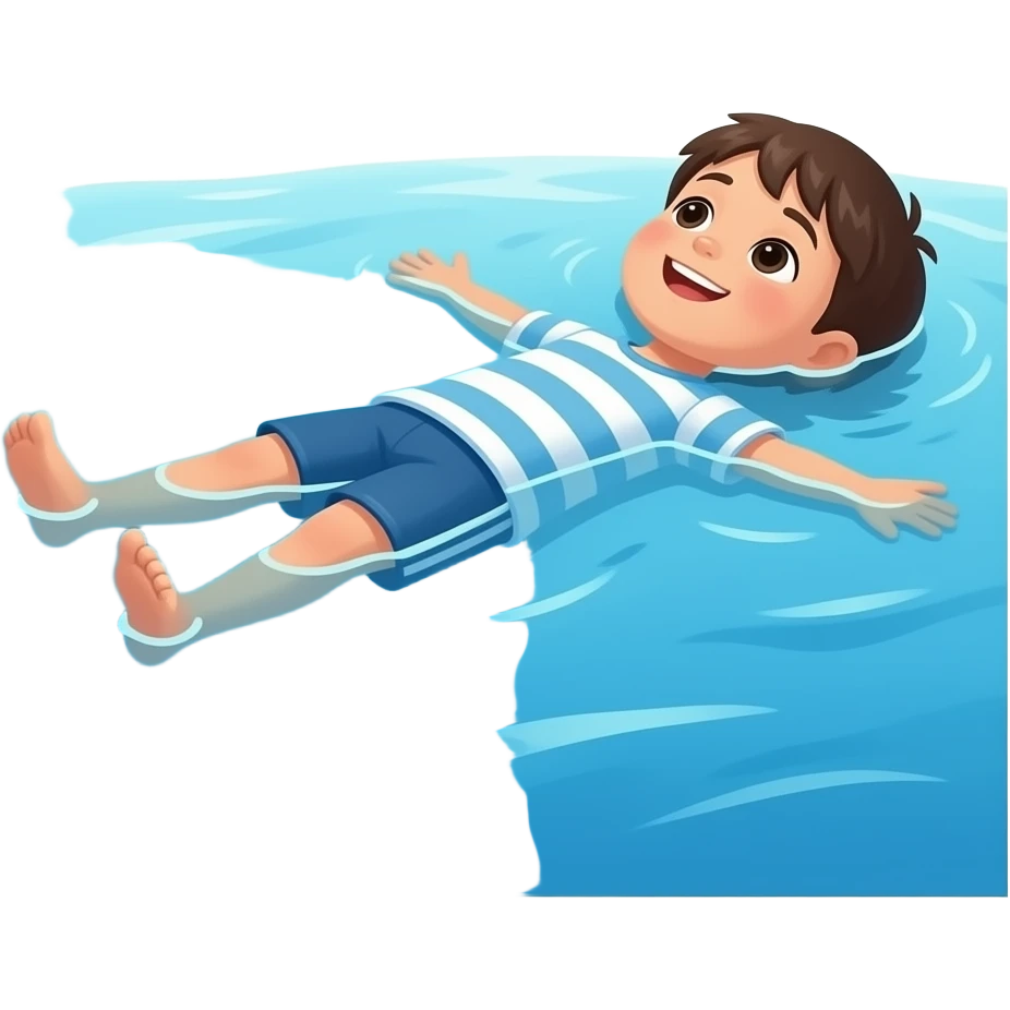 child floating on back on water emoji