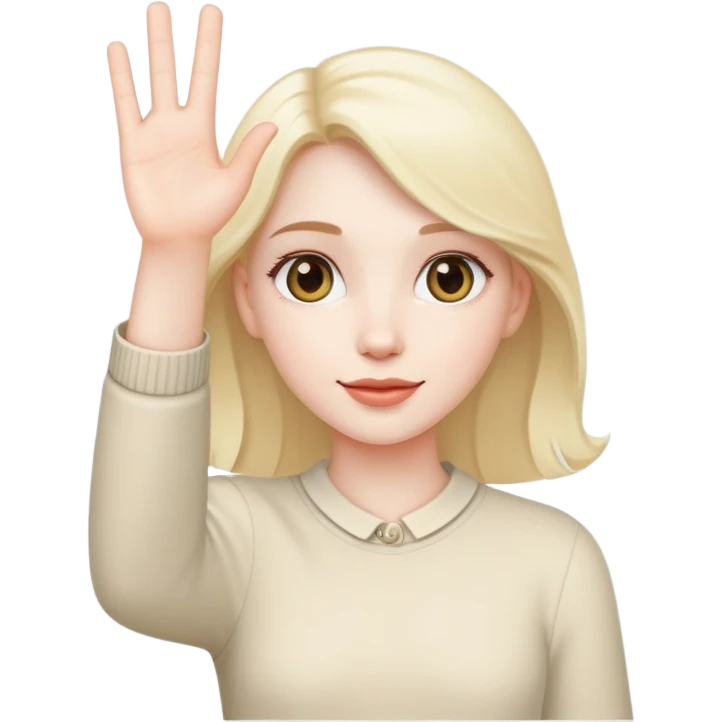 oh pale girl waving her hand emoji