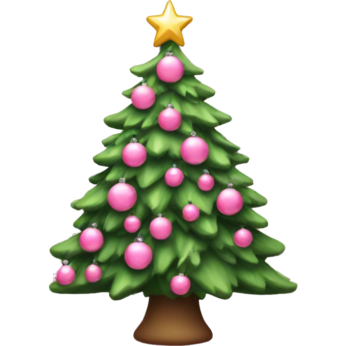Pink cute Christmas tree emoji