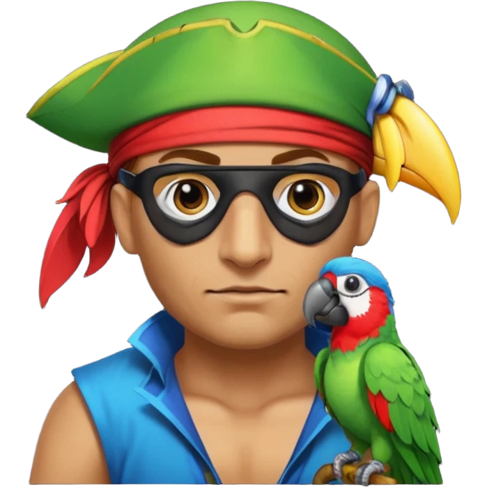 pirate and parrot emoji