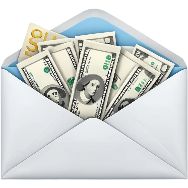 Salary enclosed in an envelope emoji