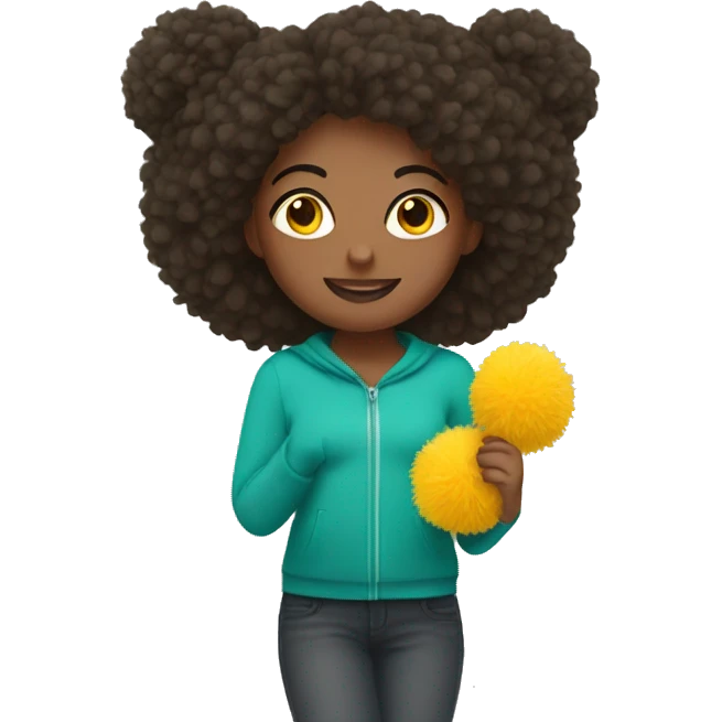 Girl holding Pom-poms emoji