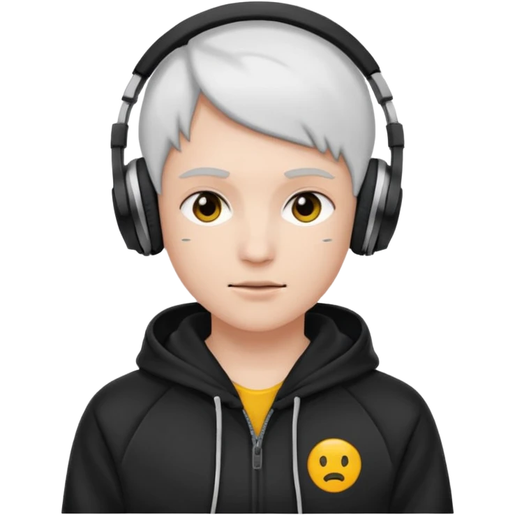 But with the same instructions, with deportive hoodie and headphones, and skin white emoji