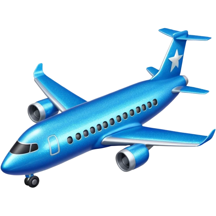 Glitter blue avião emoji