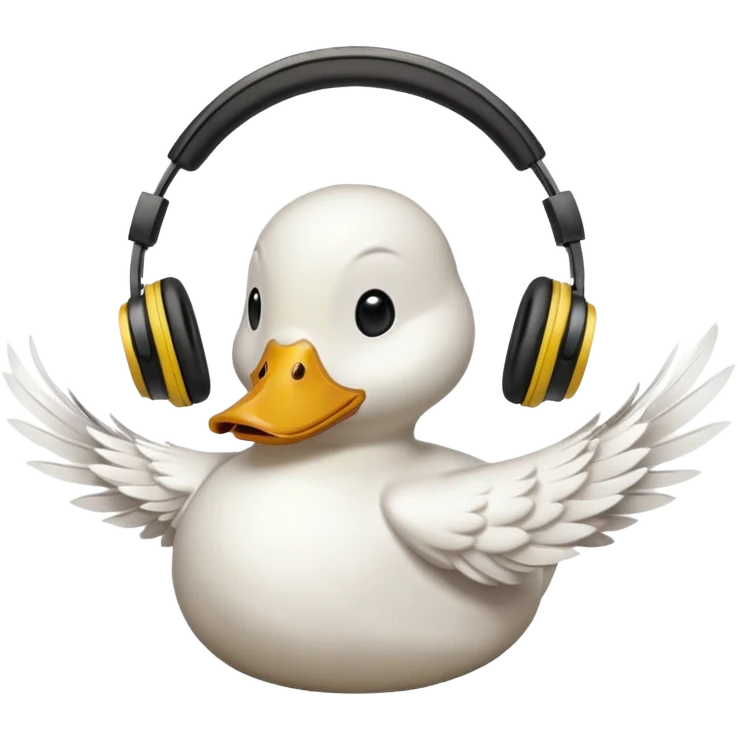 duck listening to music with headphones  emoji