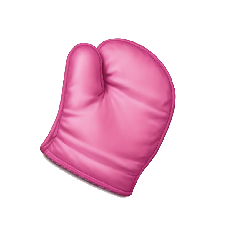 Realistic bubblegum pink oven mitt emoji