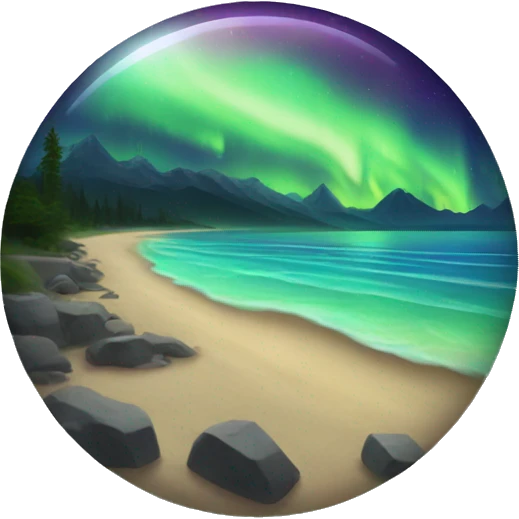 The northern lights at the beach  emoji