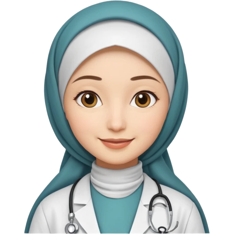 Hijab white doctor dress emoji