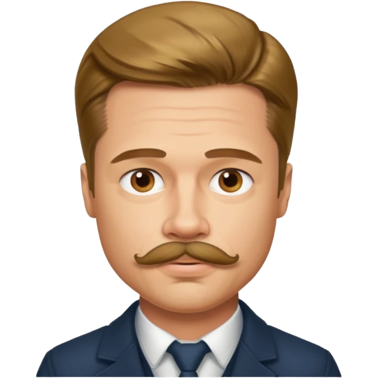 brad pitt with stache emoji