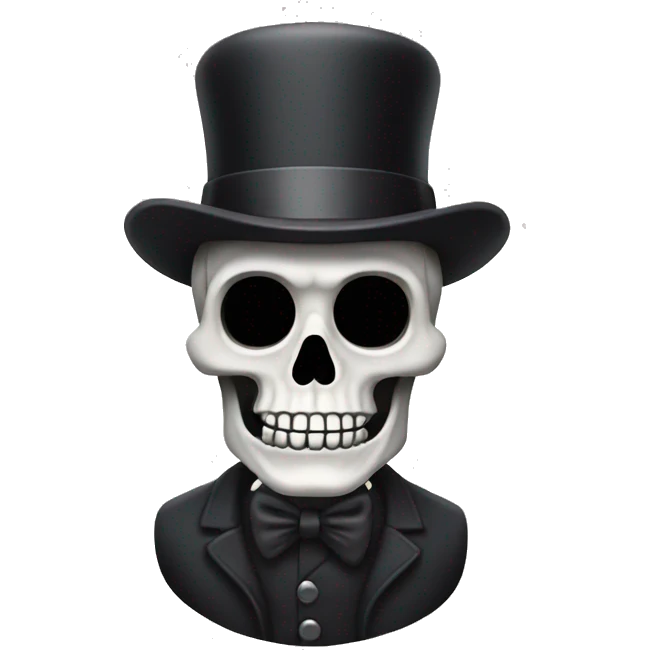 skeleton with bowler hat emoji