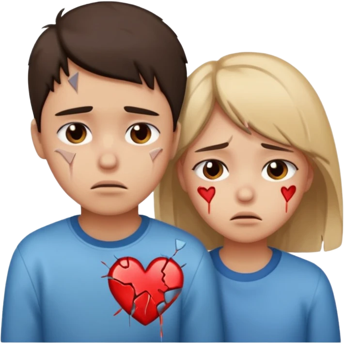 boy and girl heart big break emoji