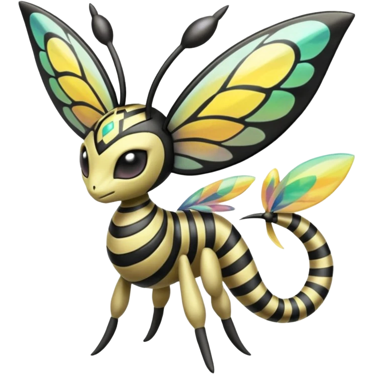 zig-zag-patterned tribal tropical hot spotted striped Meloetta-Beedrill-Giratina-Noibat-Pokémon-Fakémon-fusion-hybrid-creature emoji