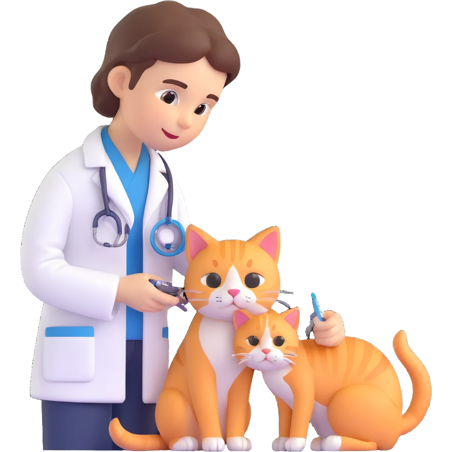 veterinarian examining a cat emoji