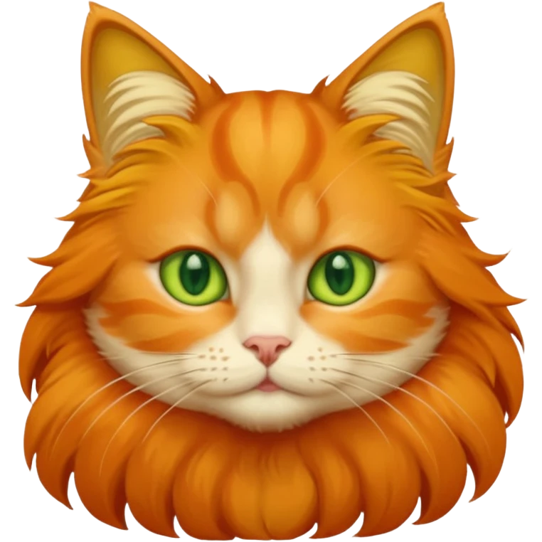 orange and yellow cat with long hair emoji