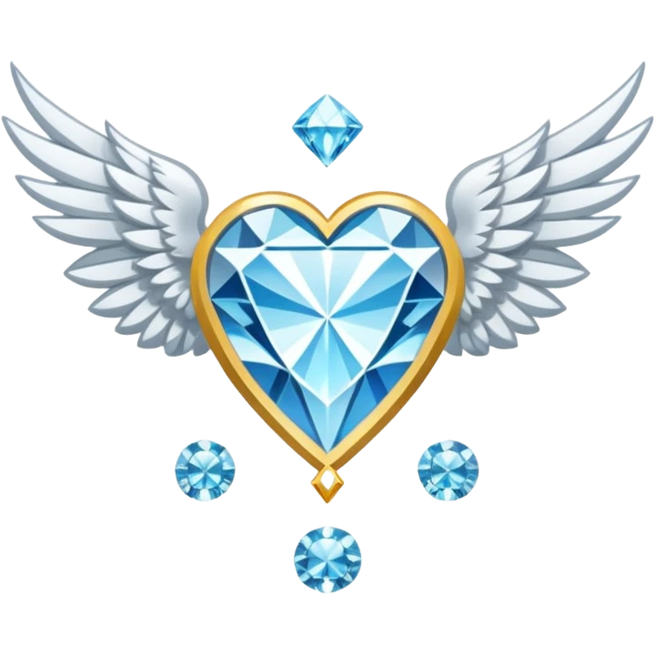 holy diamond emblem with white wings and diamond in the middle emoji