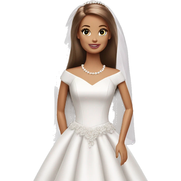 Barbie bride brown hair emoji