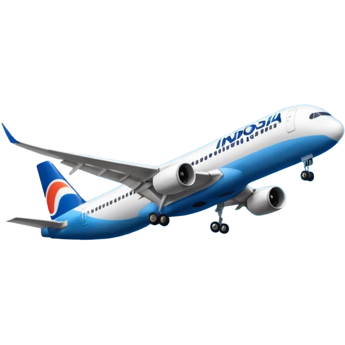 Indonesia airlines take off in airport emoji