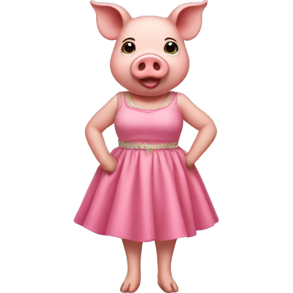 pig with dress emoji