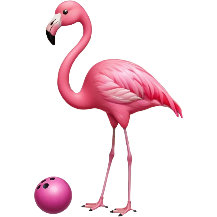 Flamingo playing bowling  emoji