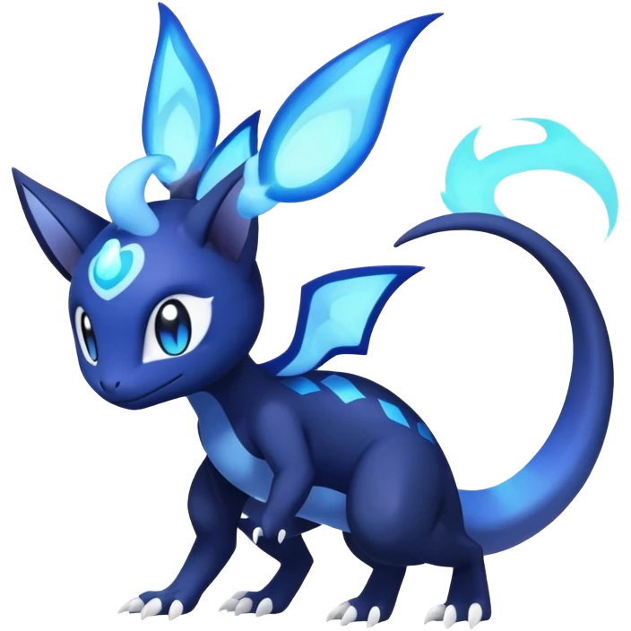 Nebulae Salandit-Meowstic-Noibat-Fakémon-hybrid-creature (full body)  emoji