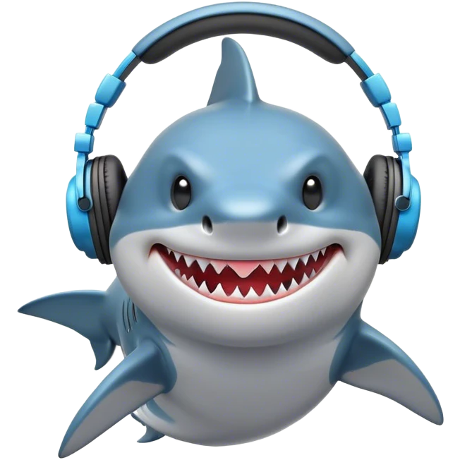 a shark with beats on emoji