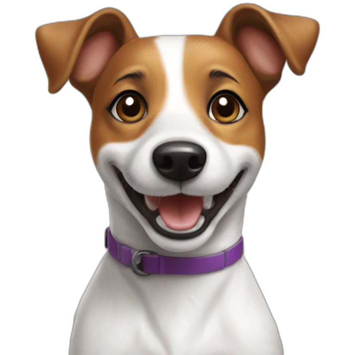 jack russell dog smilling running emoji