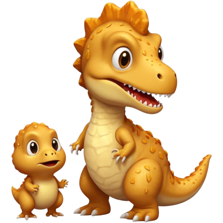 Cute Trex scared of dino chicken nugget emoji