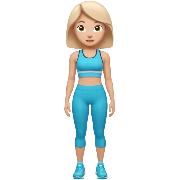 A 3D cartoon fit person showing a slim waistline, wearing sportswear, bright lighting, Memoji-style. emoji