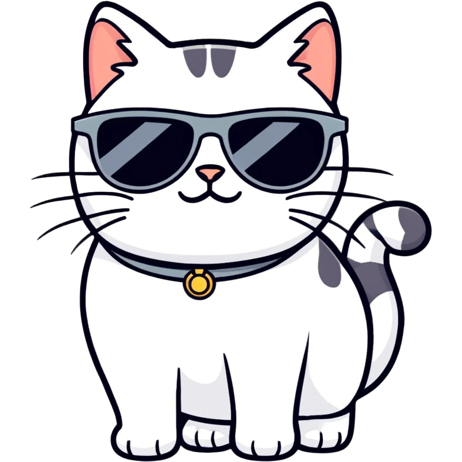 Cat with sunglasses emoji