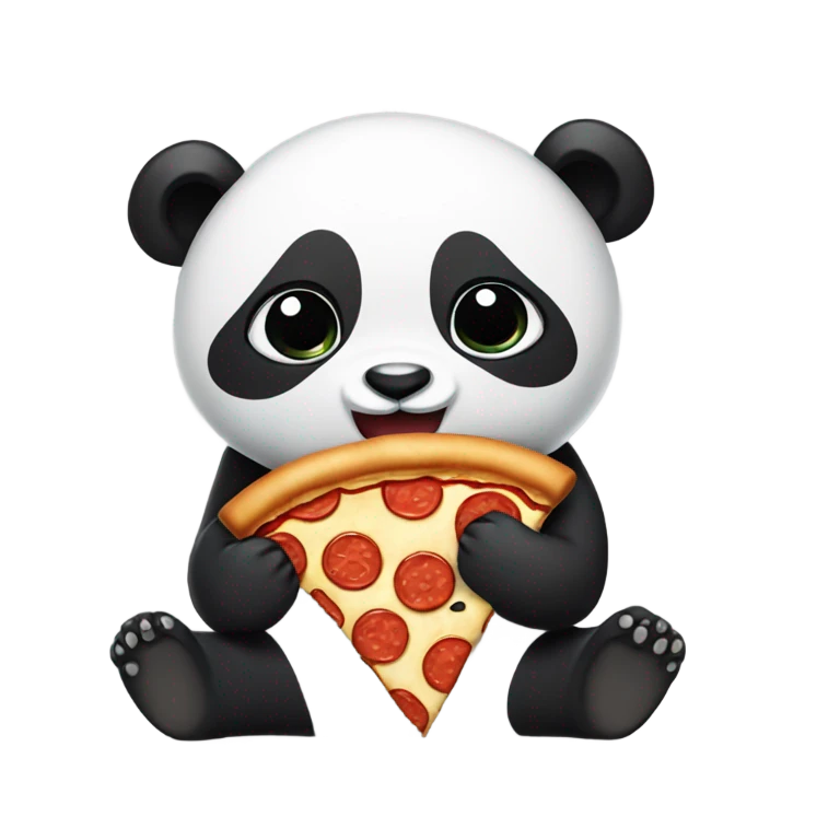 panda eating pizza emoji