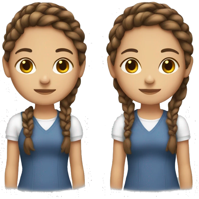 Brown hair girl with a side braid emoji