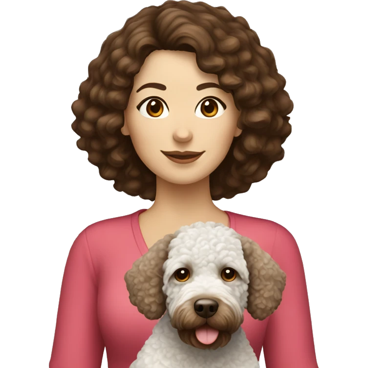Brunettes woman with LAGOTTo ROMAGNOLO  emoji