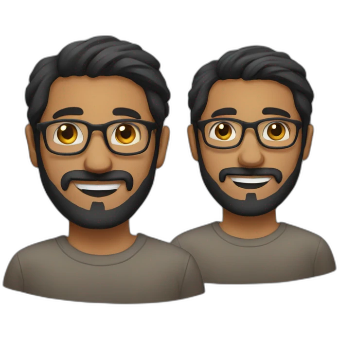 indianguy with glasses and  french beard emoji